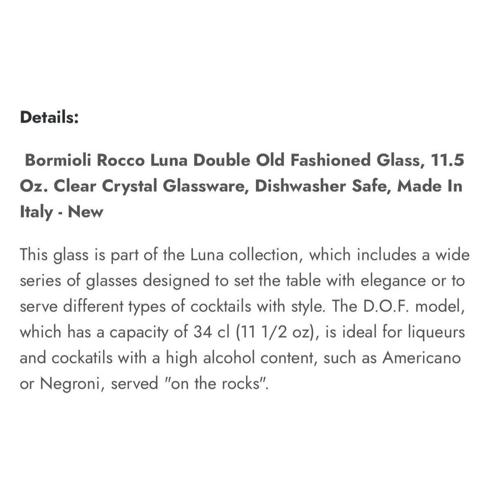 Set (8) | Bormioli Rocco Luna Bubble In Base Glass Double Old Fashioned NEW - Picture 8 of 9